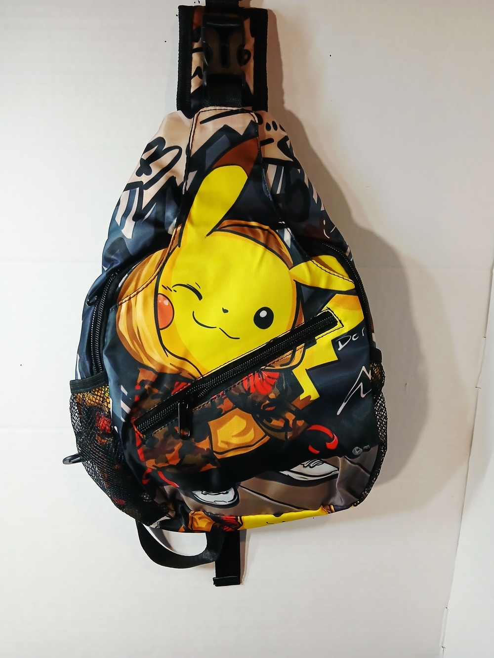 Pokemon Pikachu Graphic Sling Bag in Yellow and Black